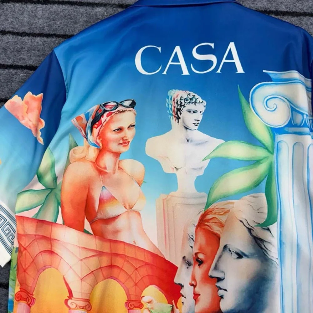 Casablanca Le Plongeon Short Sleeve Silk Shirt